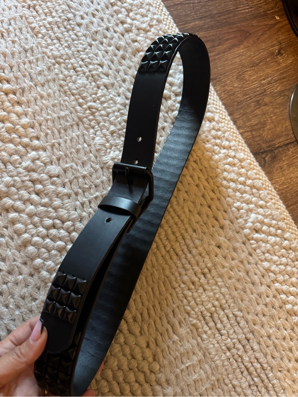 Black Studded Men's Belt